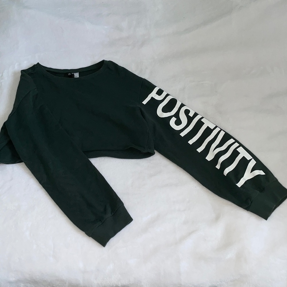 H&M “positivity” cropped sweatshirt !!